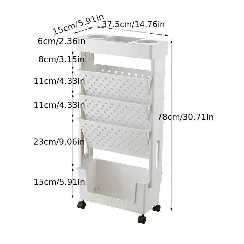 Movable Multi-layer Book Organizer Magazine Rack Storage Desk Stand for Books Stationery Accessories Office School Supplies