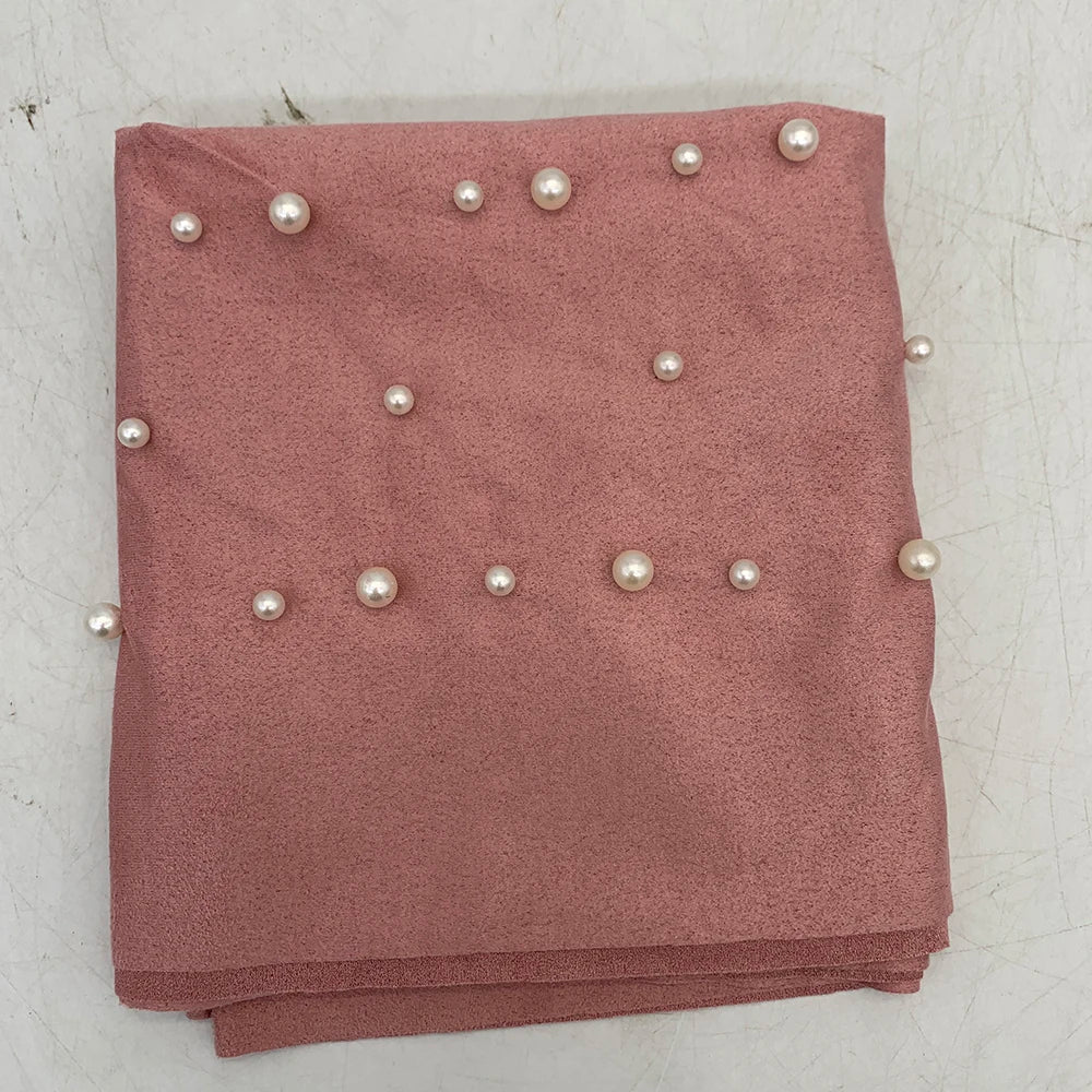 2024 Suede Twisted Turban Cap for Women Beading Head Wraps Bonnet Muslim Headscarf Hat Lady Wrap Head Scarf - NamafadStore