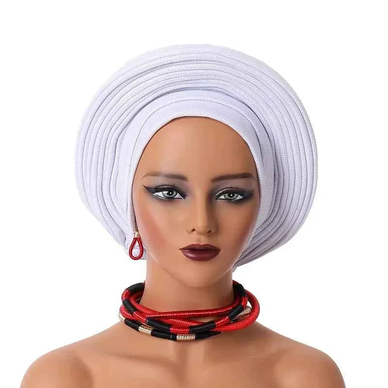 2025 Sequins Turban Chemo Cap for Women Ready to Wear African Auto Gele Headtie Nigeria Wedding Geles Female Head Wrap Headpiece
