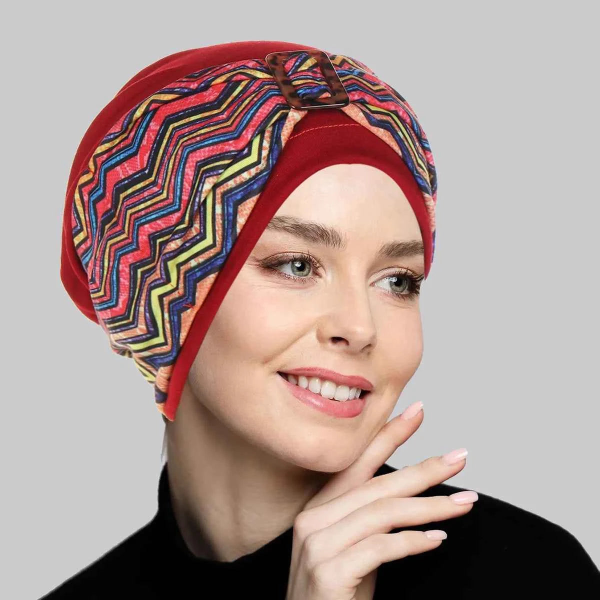 Women’s Twist Knot Turban Headscarf – Muslim Hijab Beanie, Chemo Cap & Hair Accessory