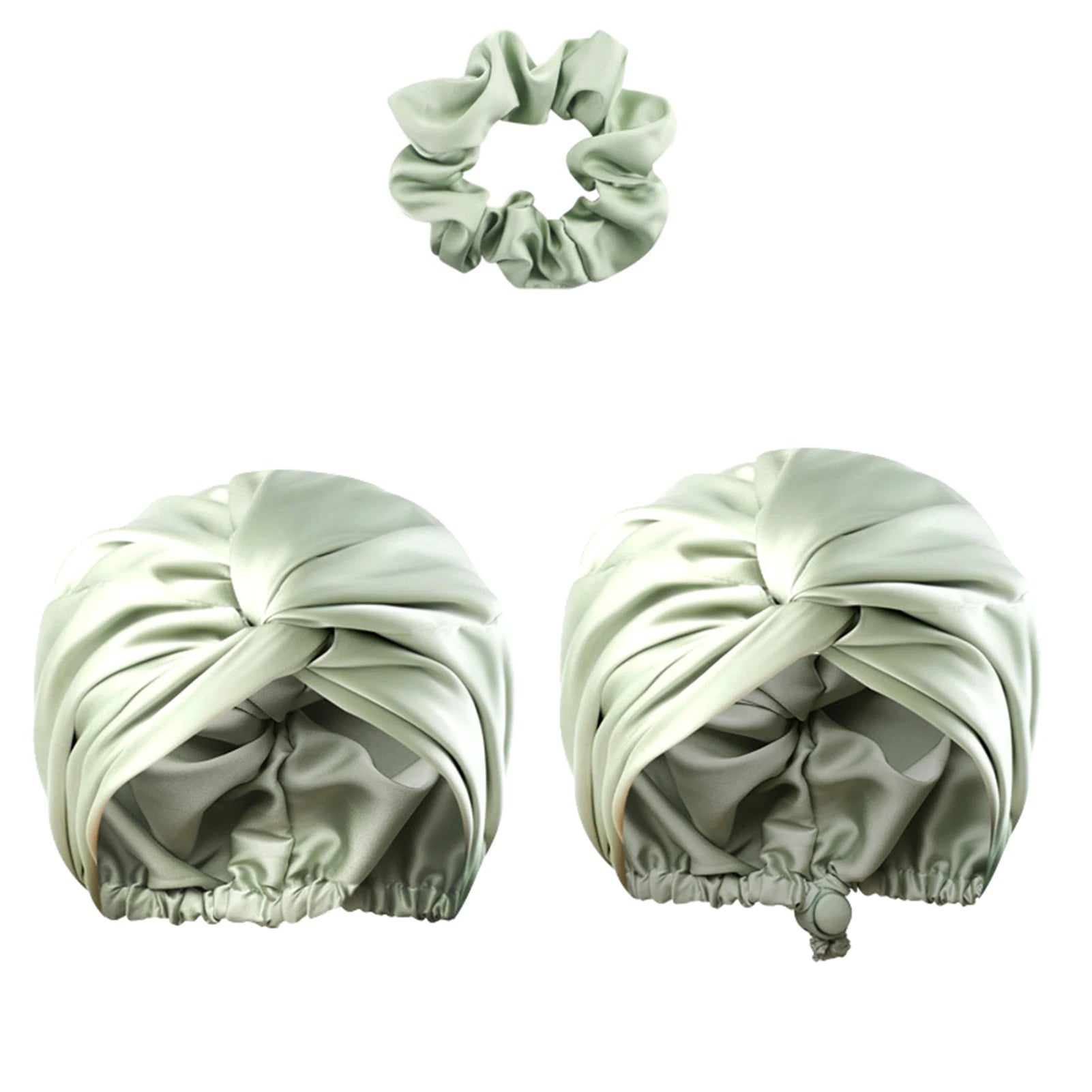 Unisex Solid-Color Adjustables Silk Satins Hair Bonnets High Elasticity Soft Sleep Cap For Women Men - NamafadStore