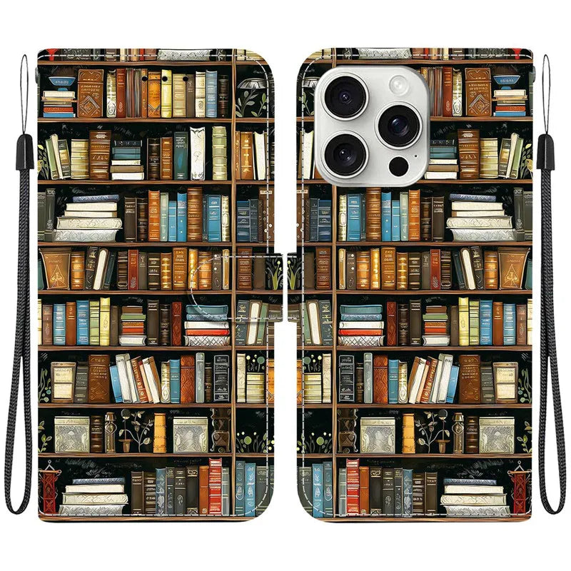 Elegant Colored Flower Wallet Phone Case For iPhone 15 14 Plus 13 Mini 15Pro Pro Max Magnetic Flip Leather Cover Cute 3D Pattern