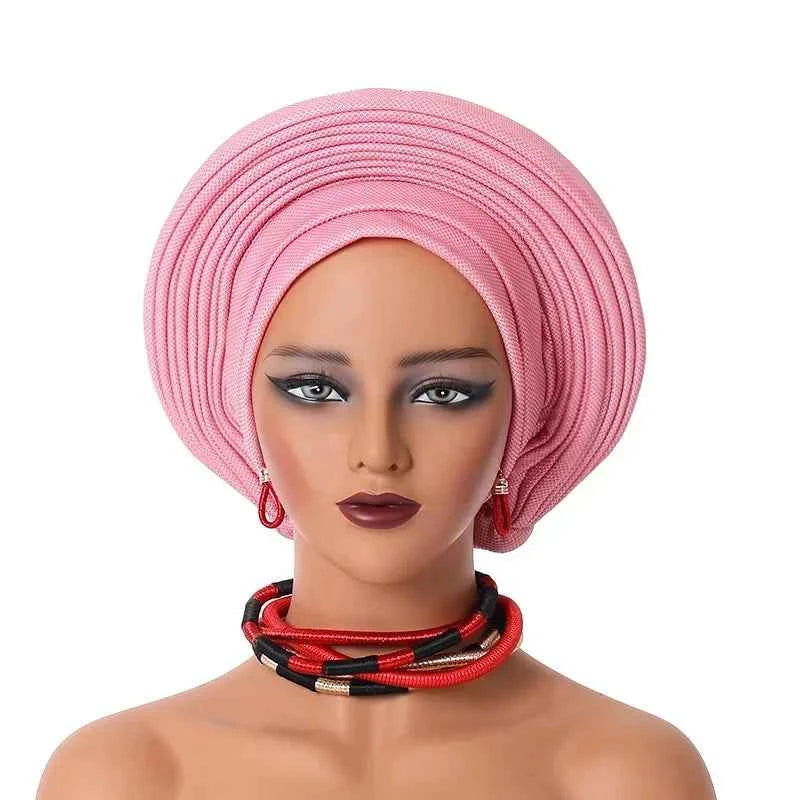 2025 Sequins Turban Chemo Cap for Women Ready to Wear African Auto Gele Headtie Nigeria Wedding Geles Female Head Wrap Headpiece