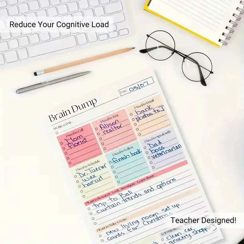 Minimalist A5 Undated Task Management Notebook 50 Or 150 Pages Brain Dump Workbook Daily Checklist Project Planner For Adults Te