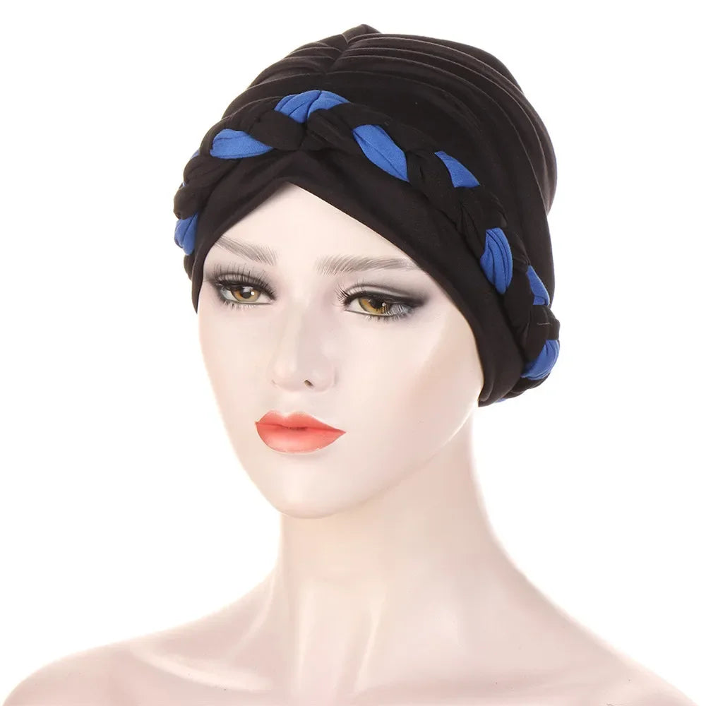 Women Muslim Braid Turban Hat for Cancer Chemo Hair Loss Cover Beanie Bonnets - Stylish and Comfortable