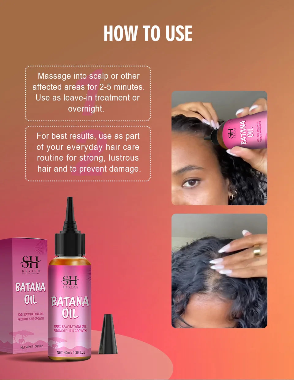 Natural 100% Pure Batana Oil For Hair Growth Batana Oil Butter Hair Mask From Honduras Hair Loss Treatment For Black Men & Women - NamafadStore