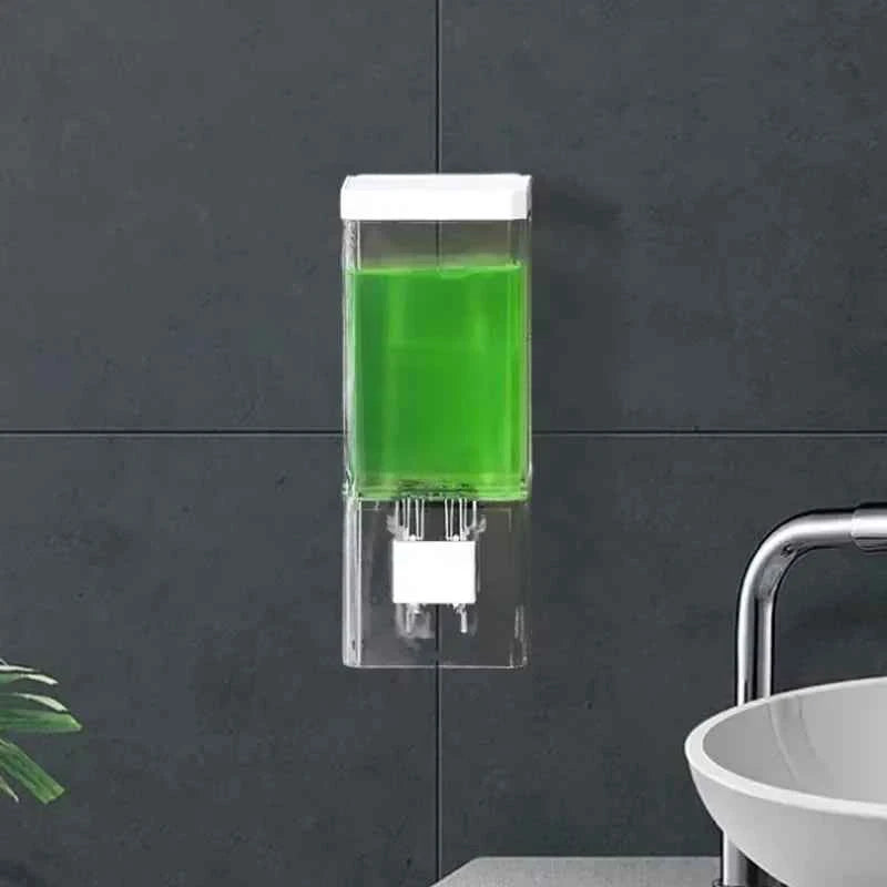 Homefish Perforated Manual Press Soap Dispenser Wall Mounted Traceless Disinfectant Bottle Bathroom Transparent Soap Dispenser