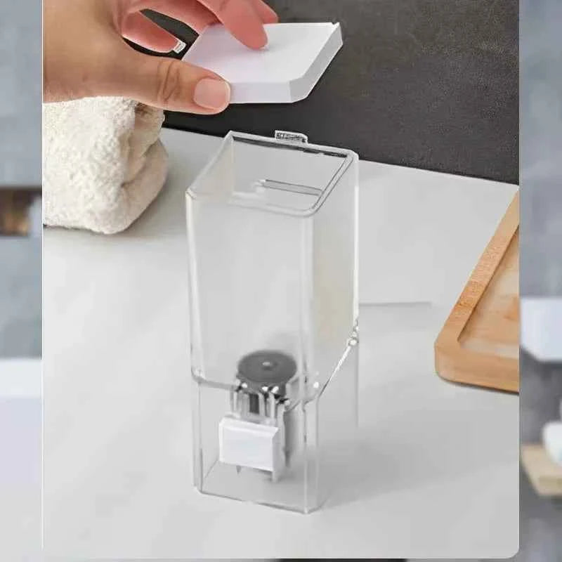 Homefish Perforated Manual Press Soap Dispenser Wall Mounted Traceless Disinfectant Bottle Bathroom Transparent Soap Dispenser