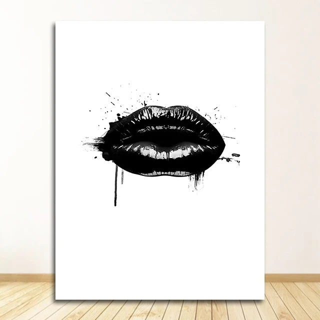 Nordic Wall Art Canvas Painting Lashes Black Lips Women Poster Print Simplicity Perfume Books Picture Modern Salon Beauty Decor
