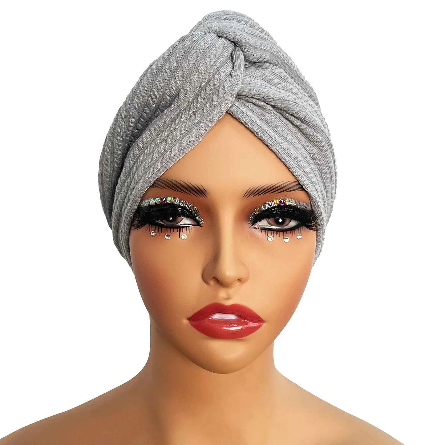 Women's Fashion Knitted Cross Turban Hat Bohemian Knitted Cross Wrap Hat Indian Hat Turban Hat