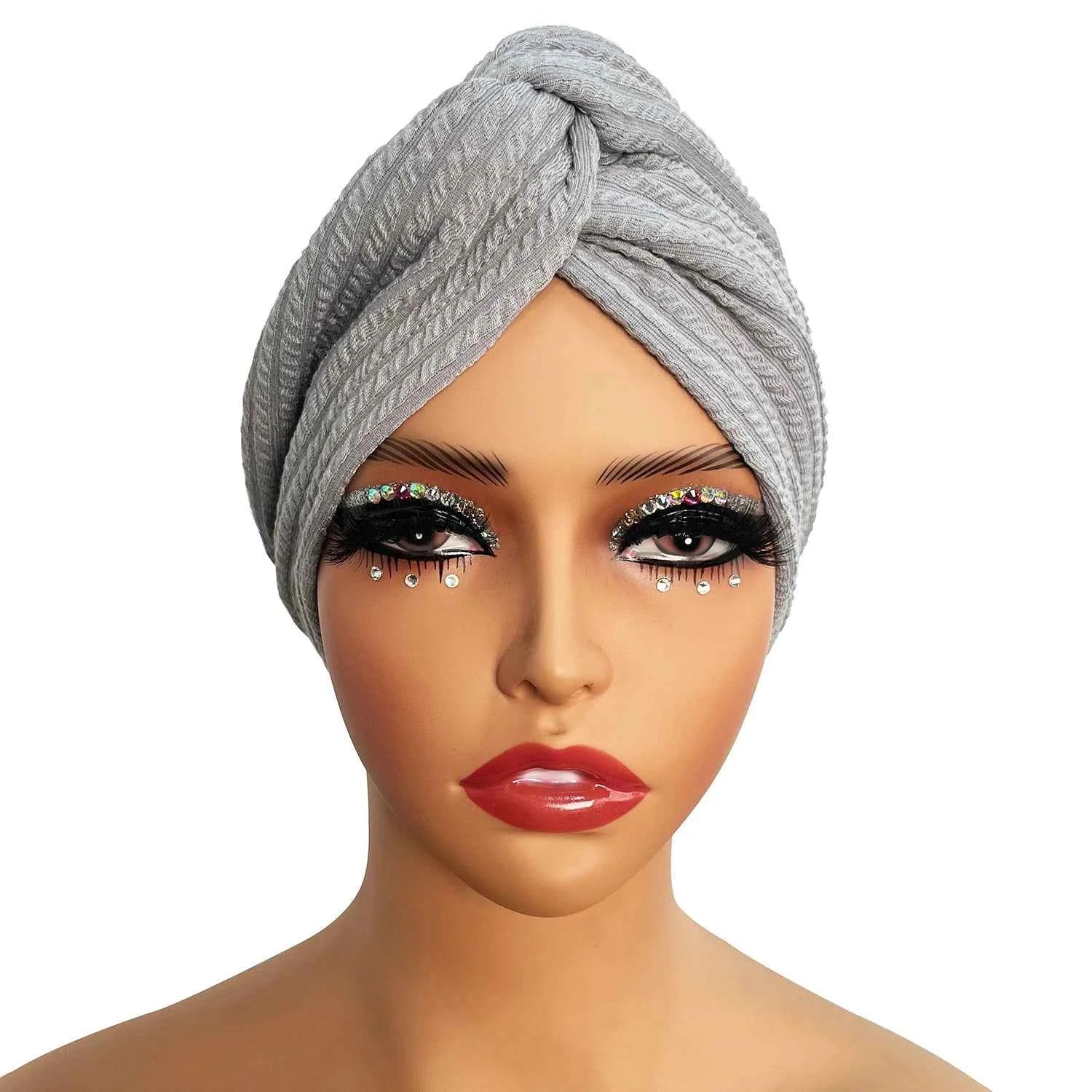 Women's Fashion Knitted Cross Turban Hat Bohemian Knitted Cross Wrap Hat Indian Hat Turban Hat