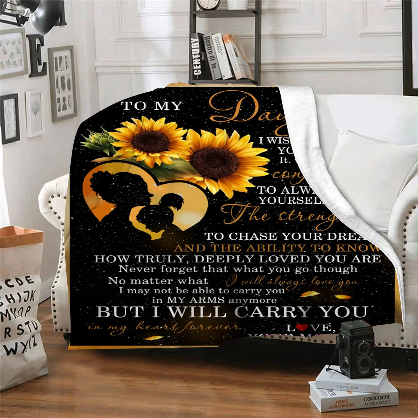 To My Daughter Sunflower Blanket – Heartfelt Mom-to-Daughter Gift