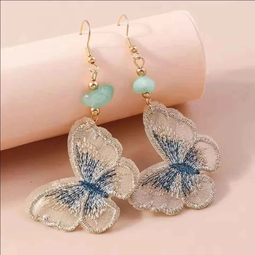 Cute Flower Drop Earrings for Women Girls Handmade Knitted Daisy Butterfly Dangle Earrings Kid's Jewelry Gifts