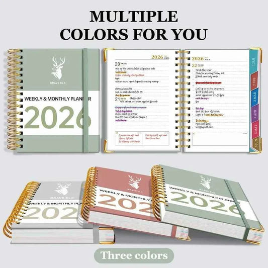 2026 Student Daily & Weekly Planner - Spiral Bound, Hard Cover, Academic Year Schedule Book for School, College, Homework