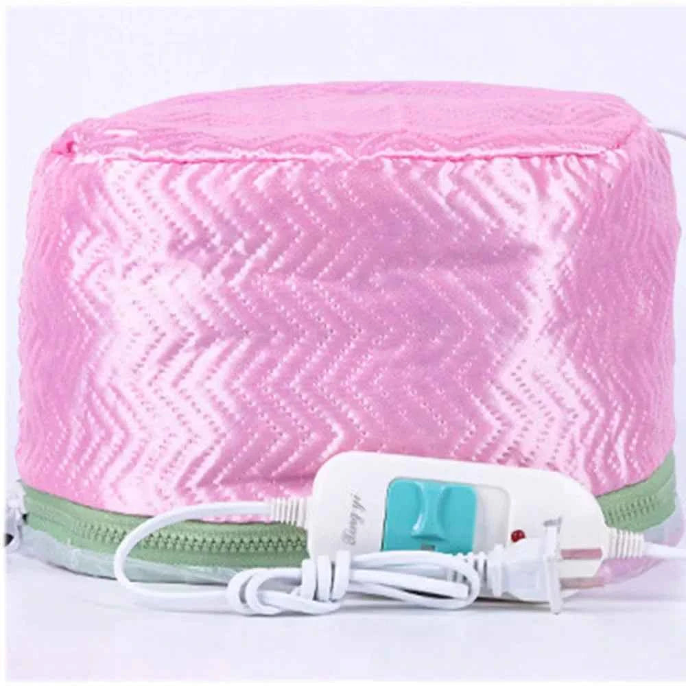 Bonnet Women Satin Cap Styling Tool Hair Thermal Treatment Steamer Protection Heated Care Helmet Adjustable Nourishing Baking