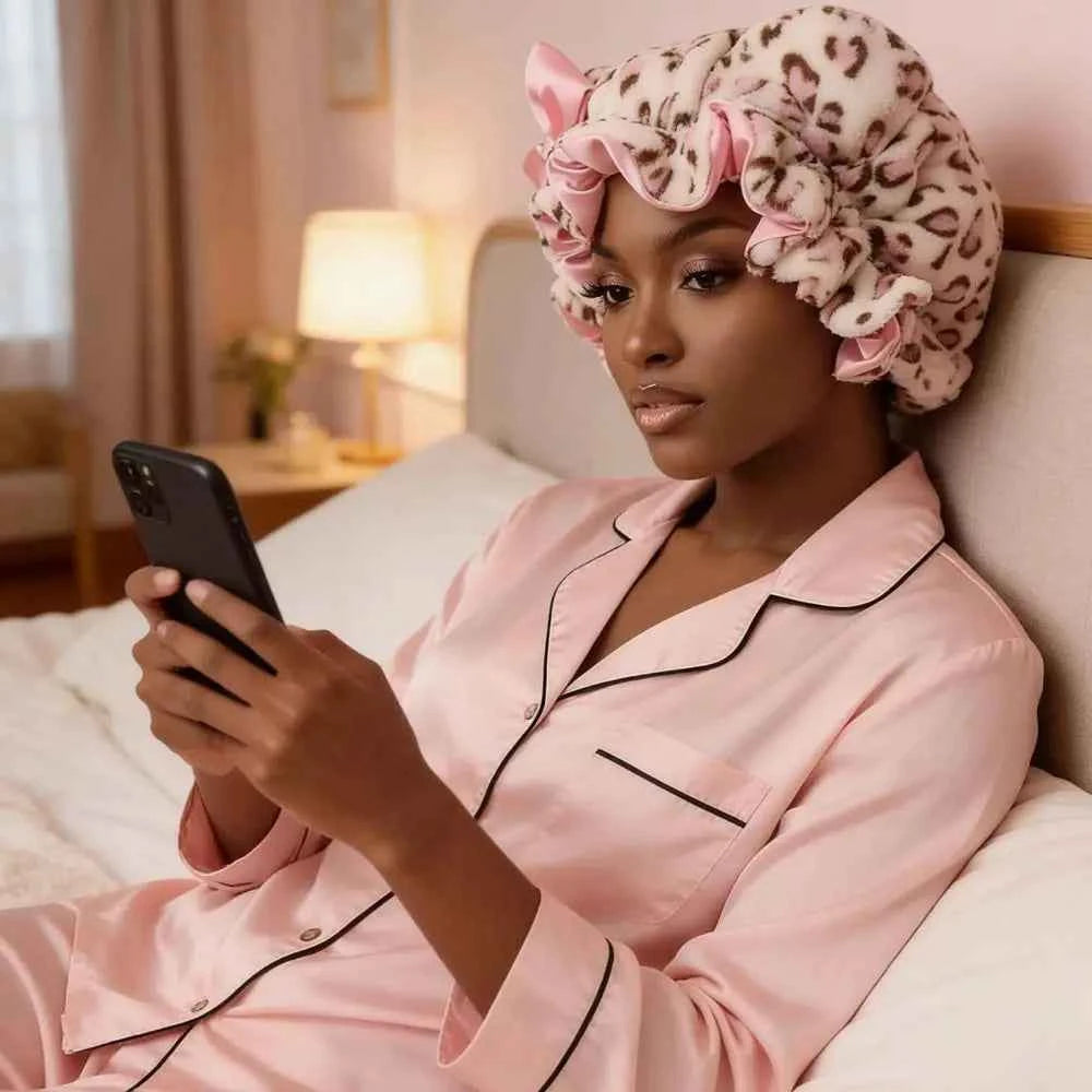 Creative Soft Hair Drying Cap Absorbent Microfiber Dry Hair Towel Leopard Print Bowknot Hair Towels Face Wash