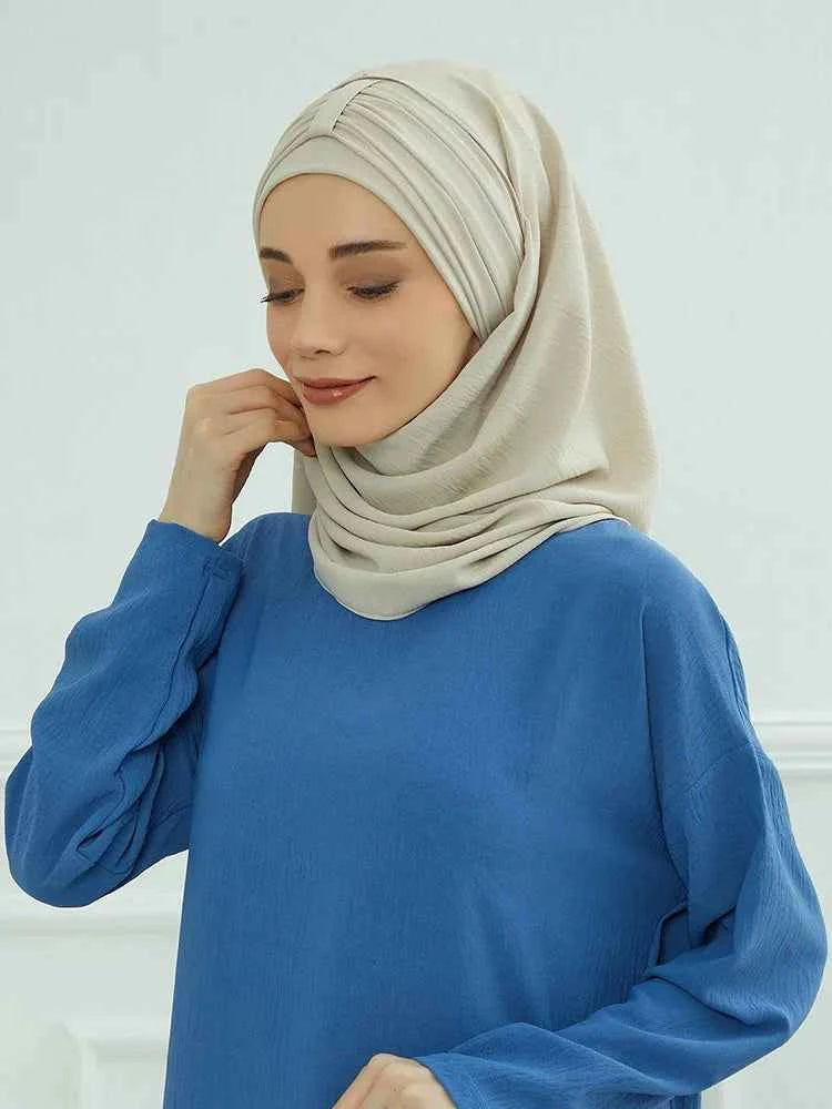 Large Plain Muslim Hat Inner Hijab Caps Ramadan Headwraps Pre-design