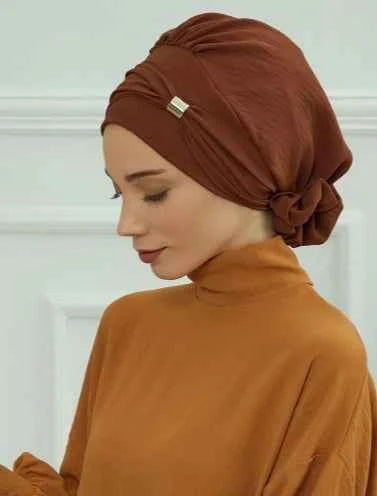 Plain Muslim Instant Turban Hat Inner Hijabs Caps Women Islamic Bandana Bonnet India Hats Female Headwrap Turbante Mujer Flower