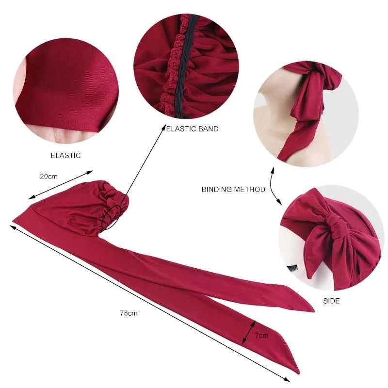 Women Muslim Turban Cap Soft Stretch Pre-Tied Hat Islamic Headscarf Turban Hat Bonnet Turbante Mujer Chemo Cap Headwear