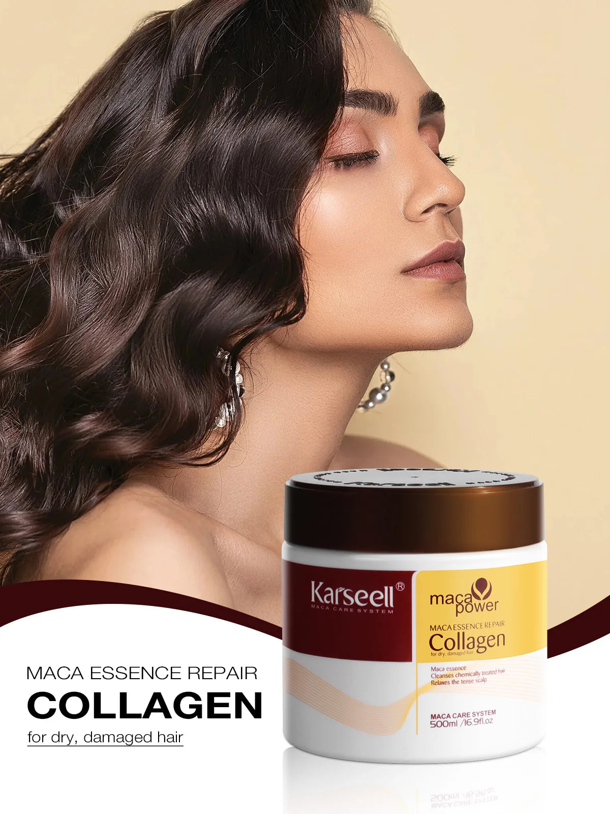 Karseell Collagen Hair Treatment Deep Repair Conditioning Argan Oil Hair Mask Essence for Dry Damaged Hair 100ml/500ml - NamafadStore
