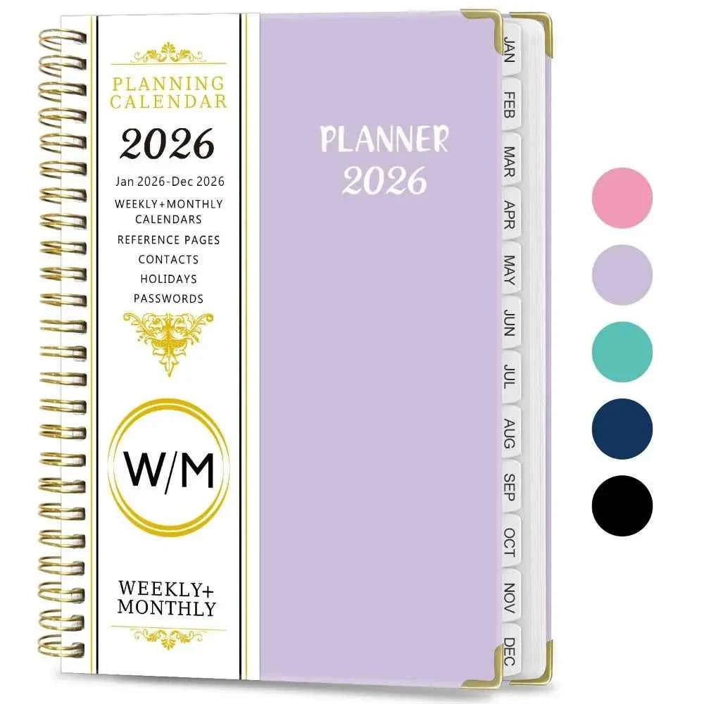Yearly Schedule 2026 Planner Notebook Spiral Binding 365 Days Diary Office Work Planner 71 Sheet/142 Pages Plan Schedule