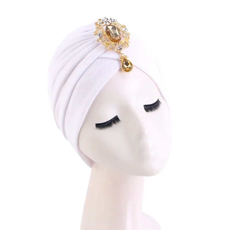 New African Print Turban Beanie for Women - Flower Beanie, Muslim Hijab, Head Wrap, and Hair Loss Bandana