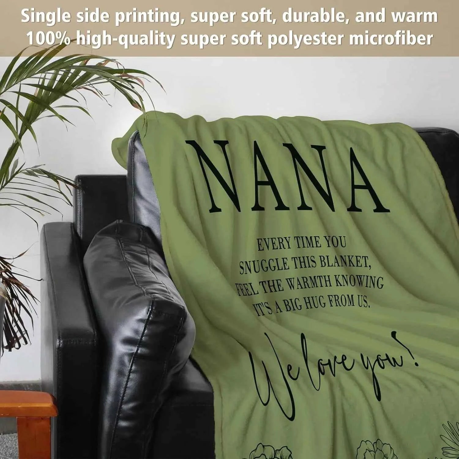 1PC Gift Blanket To Nana to Grandma Flannel Thin blankets for birthday gifts Mother's day festival Perfect gifts four season use