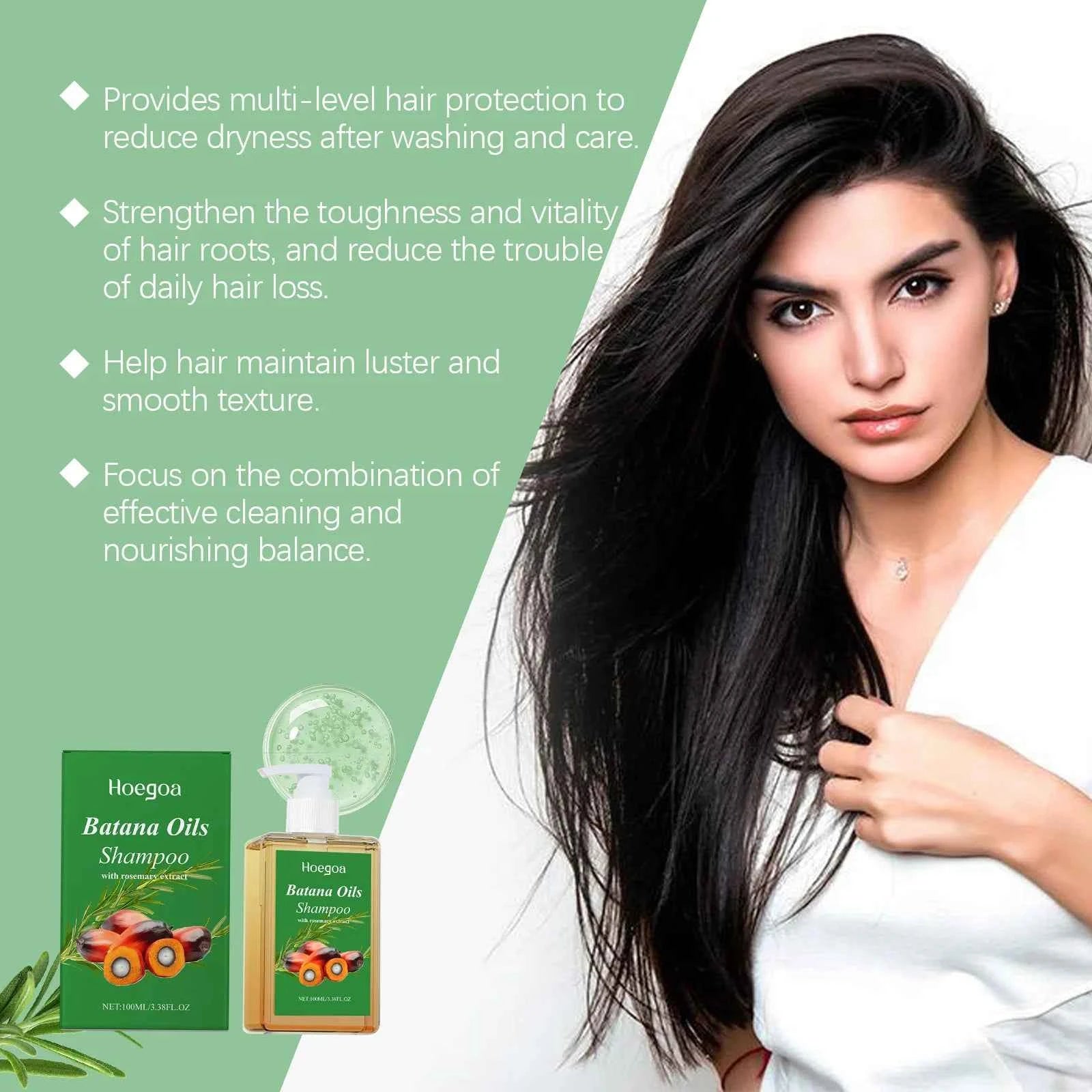 Organic Batana Oil Shampoo Soothing Scalp Intense Repair Batana Nourishing Shampoo with Rosemary Extract for All Hair Types