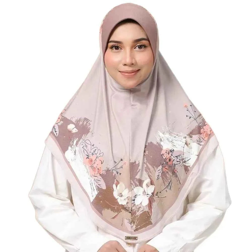 Flower Eid Al-Fitr Long Floral Turban Adjustable Multiple Colors Printed Arab Lady Headscarf Chiffon Hijab Head Wrap Women