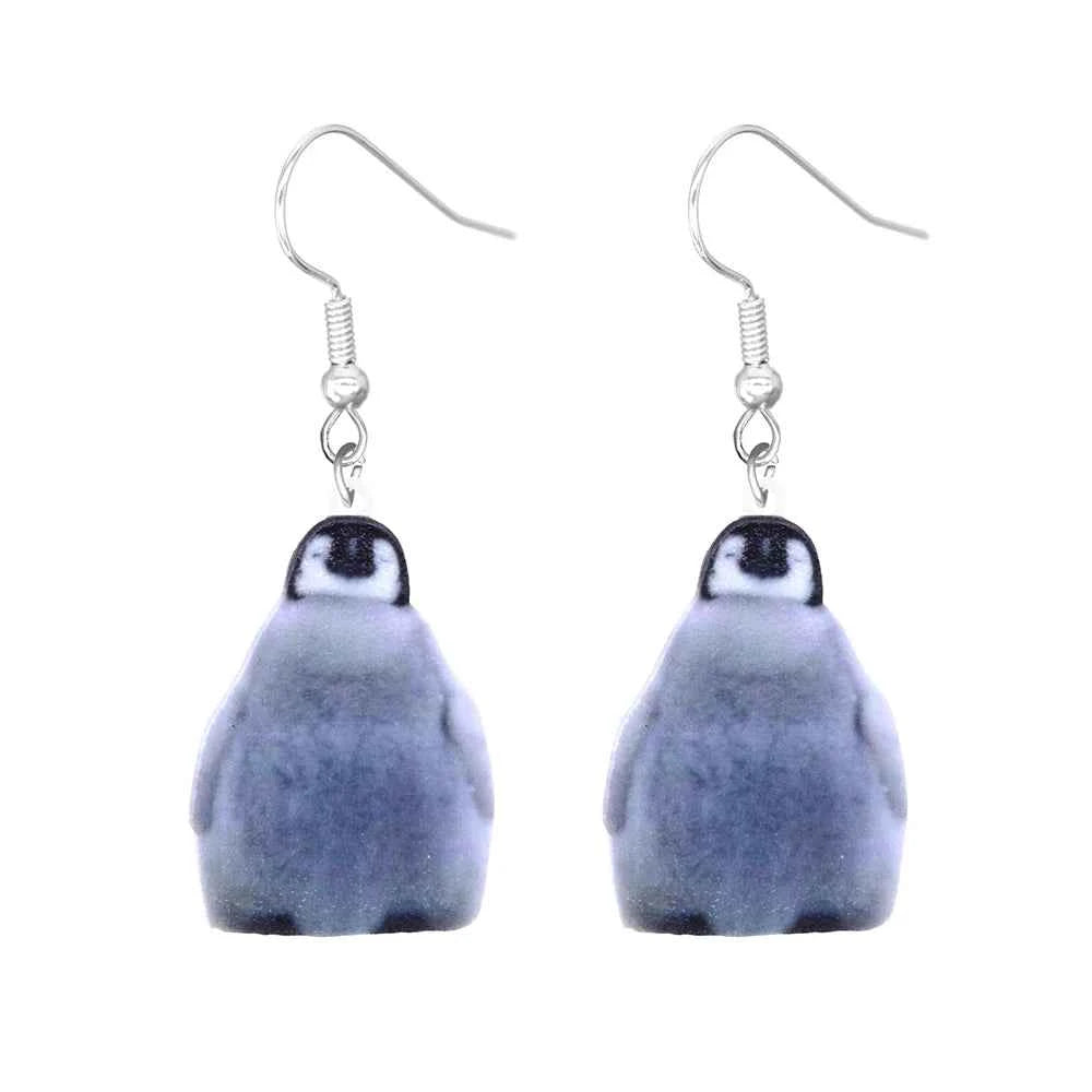 Animal earrings made of acrylic, cute and funny Hummingbird, goldfish, squirrel, parrot, owl, rooster, frog