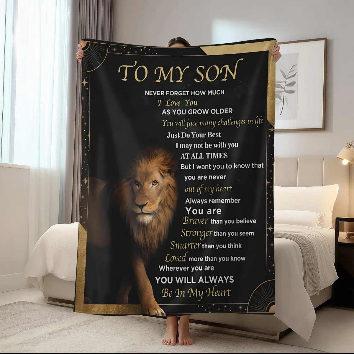 Blanket from Mom & Dad to Son – Soft Flannel Graduation & Birthday Gift