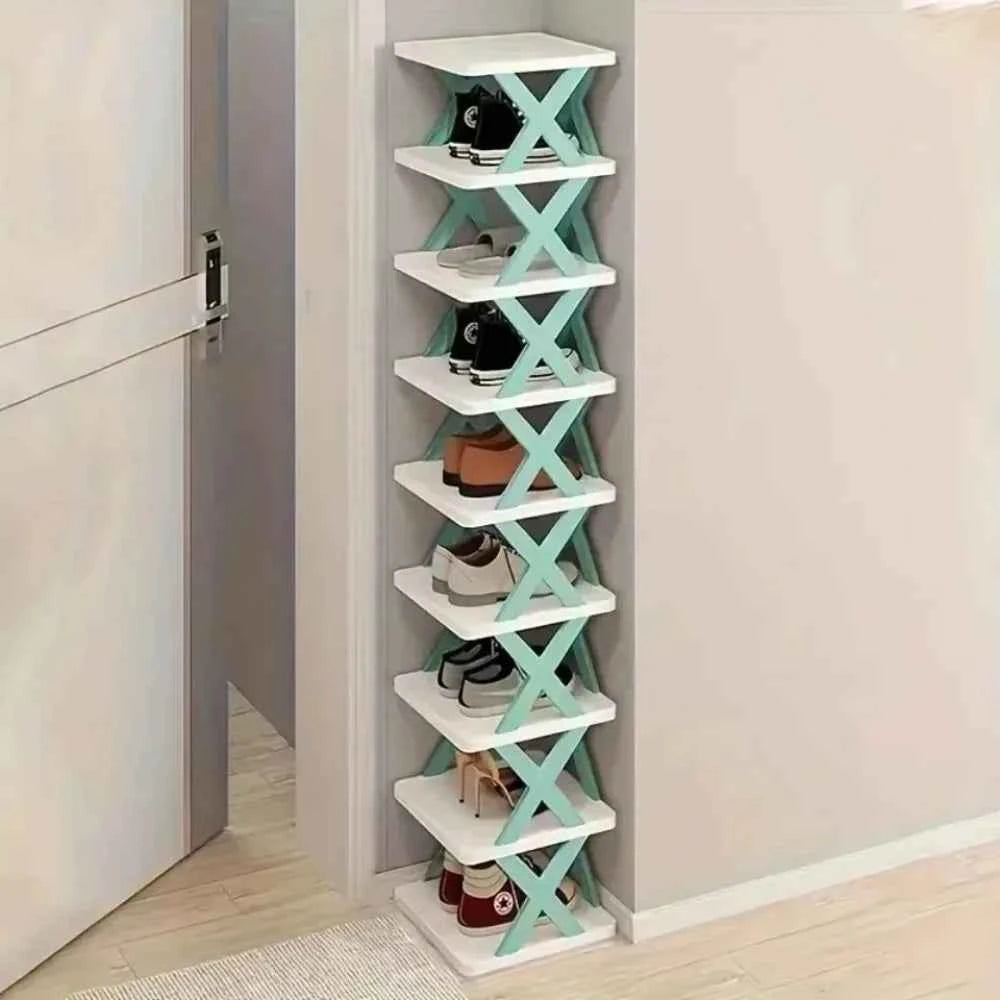 Detachable Folding Shoe Racks X-Shaped Space Saving Shoes Storage Organizer Plastic Dustproof Multi Layer Simple Shoes Shelf