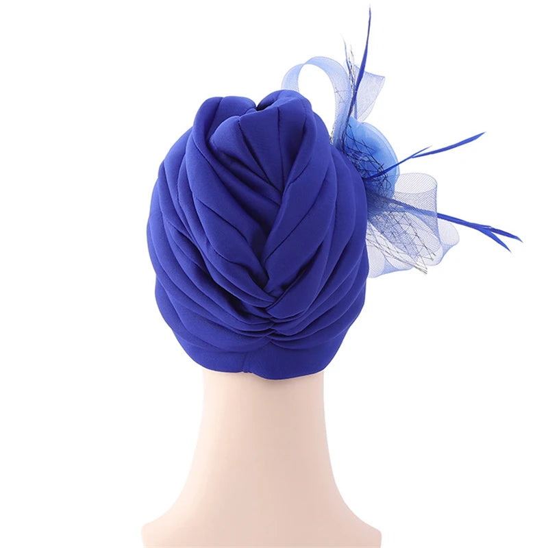 2025 Trendy Women Big Flower Turban Hat Fashion Muslim Hijab Caps Head Wrap Femme Bandana Chemo Cap African Headpiece Hat Indian - NamafadStore