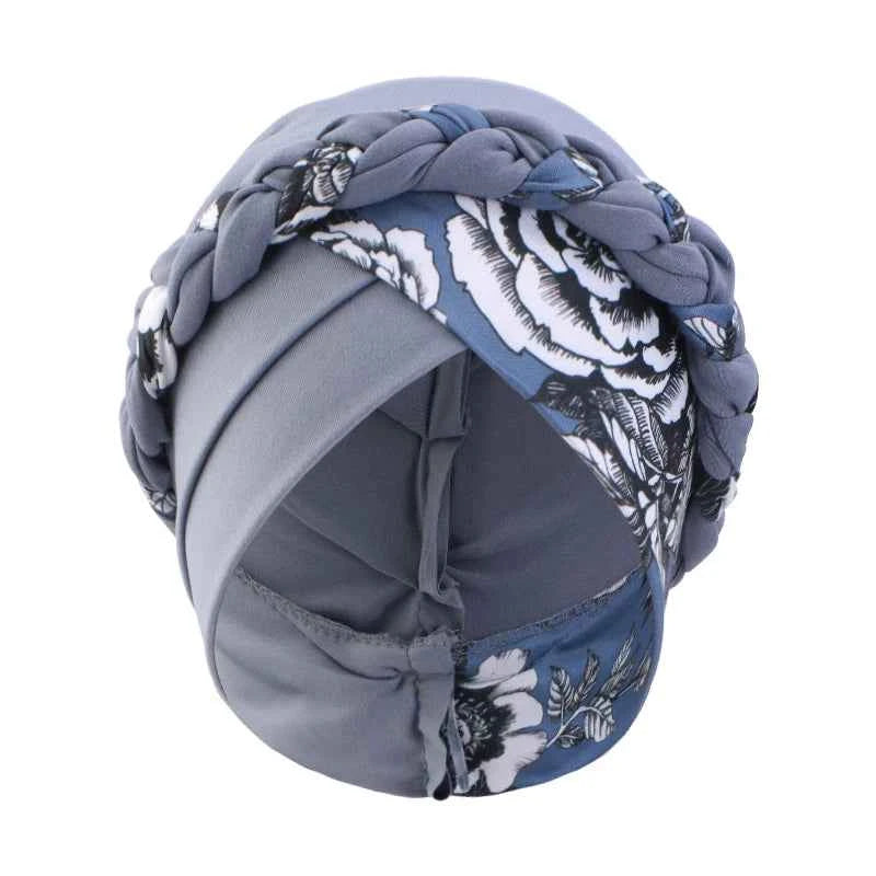 Women's Print Trendy Braid Muslim Turban Scarf islamic inner hijab cap Ladies Head Wrap Cover Hijab Scarf