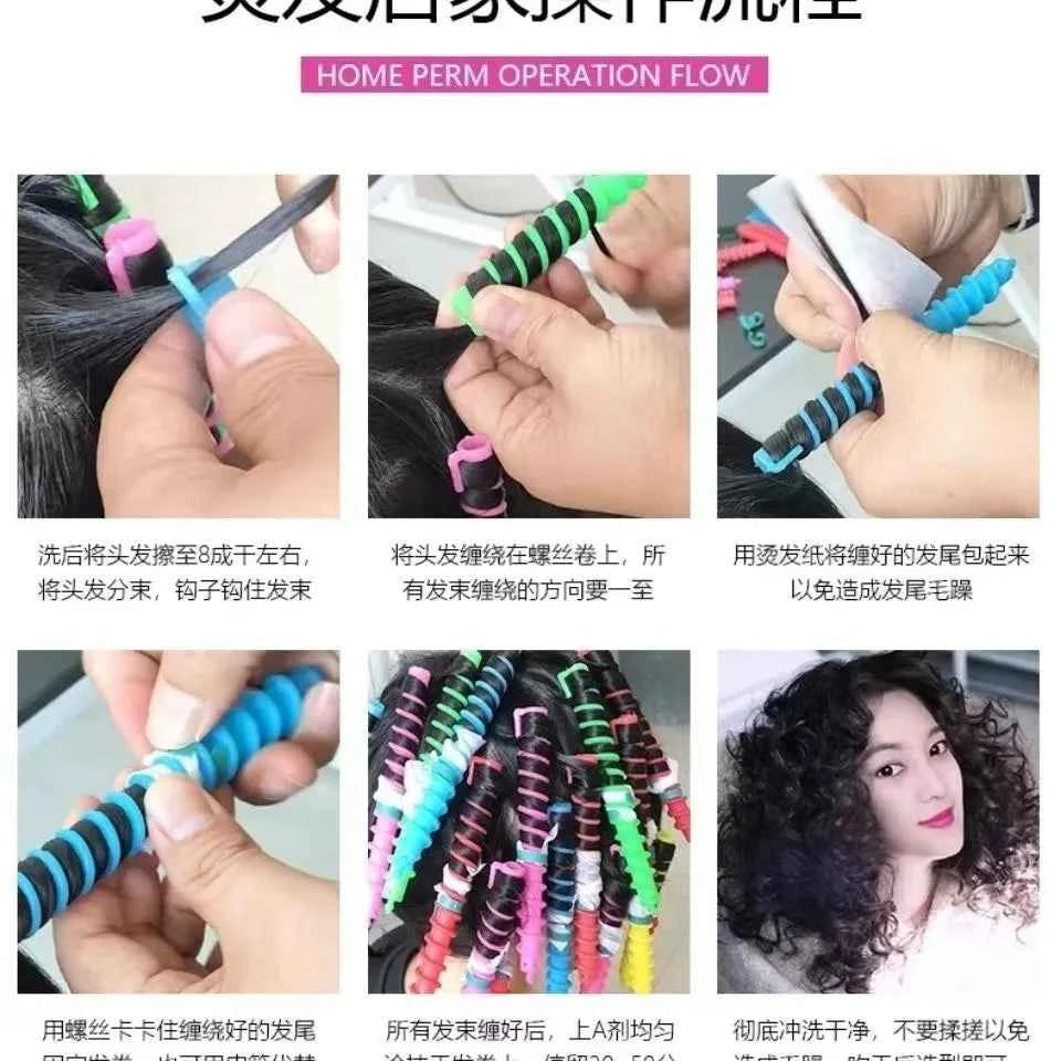 Spiral Plastic Perm Stick Women Magic Curly Hair Roller Cold Perm  No Heat Curls Cold Perm Bar Barber Hair Styling Tool
