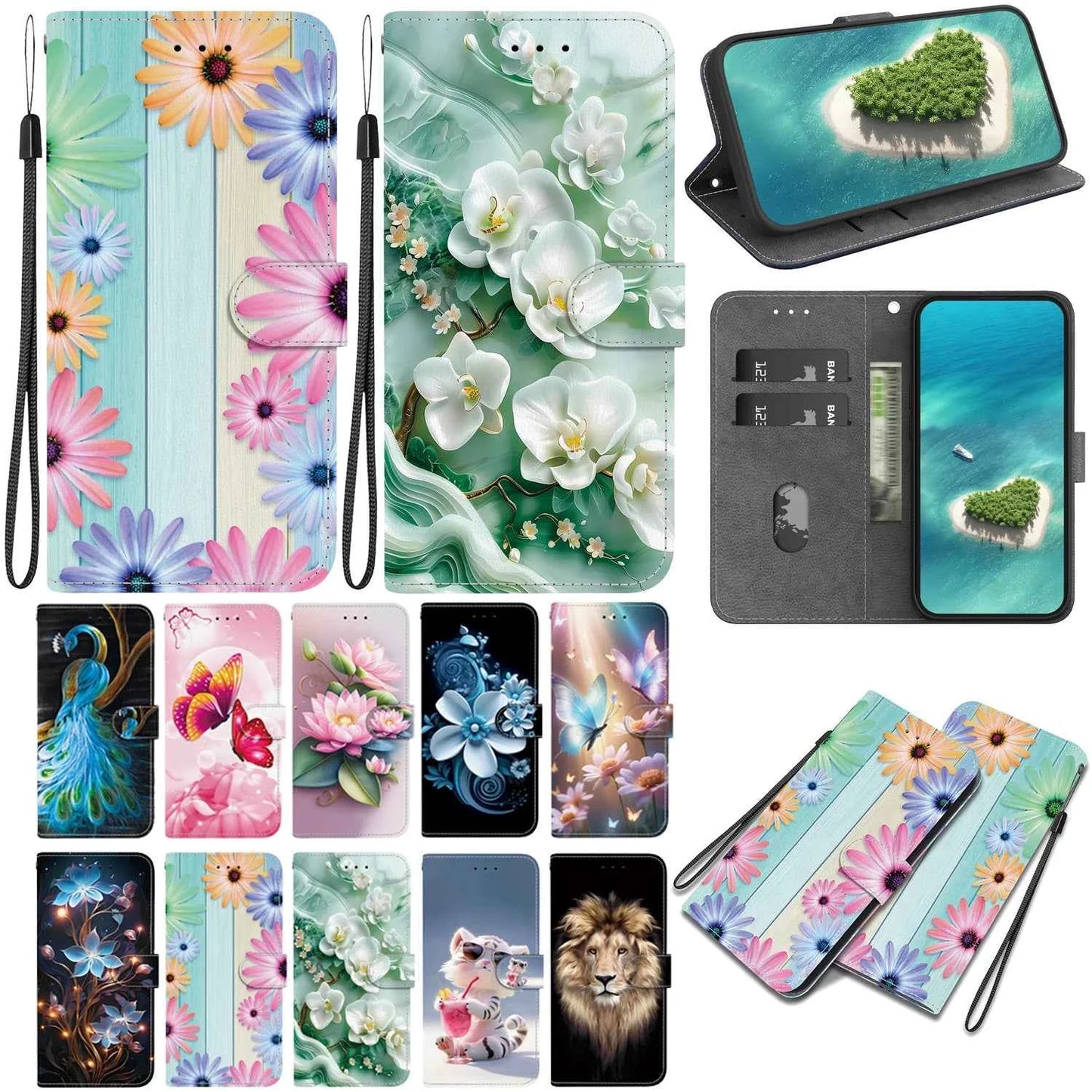 Leather Phone Case For iPhone 11 12 13 14 15 16 17 Pro Max XR 14 15 16 Plus 16e 17 Air Wallet Lanyard Cover