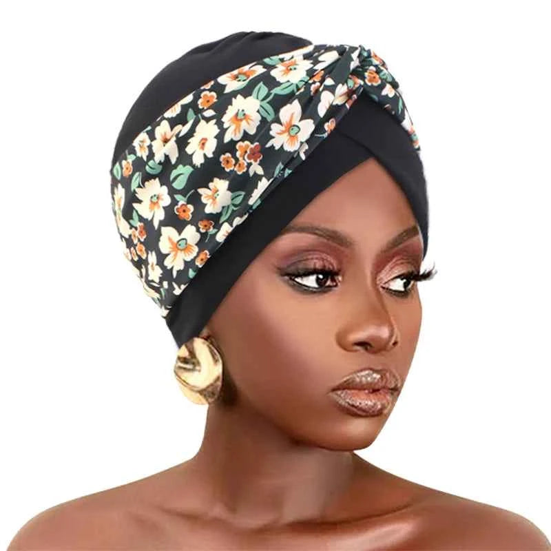 Print Cross Muslim Turban Scarf and Indian hat Ethnic headscarf Women Islamic Inner Hijab  Headwear Arab Wrap Head Scarf