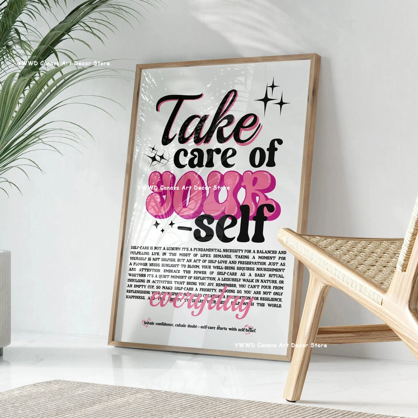 Yes, Girls, You Can Be Sure That Canvas Posters Take Care Groovy Typography Pink Aesthetics Wall Art Printing Modern Home Decor