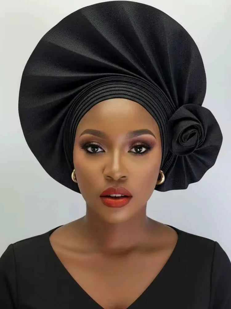 New African Headtie Turban – Auto Gele Head Wrap for Women’s Weddings & Parties