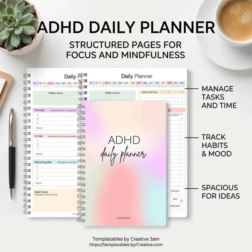 Daily Income and Expense Notebook for Budget Planning with Weekly Tracker for ADHD-Friendly Focus for Personal and Business Use