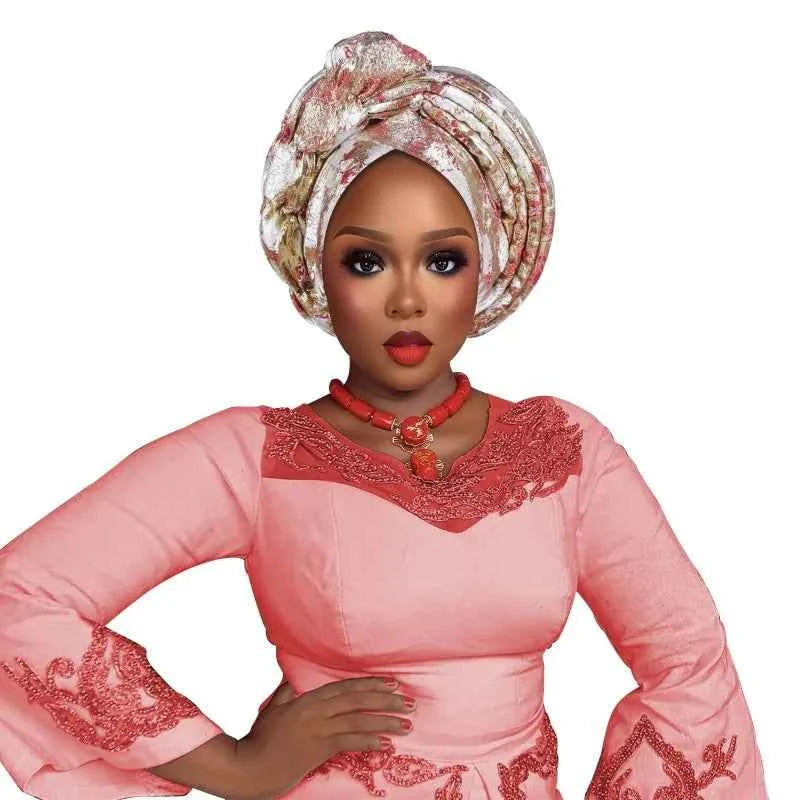 Fashion Women African Turban Cap Lady Head Wraps Nigeria Wedding Auto Gele Headtie Party Headgear Headwear Hat Outfits