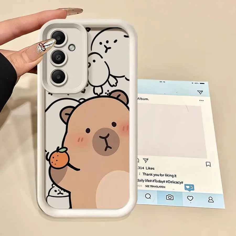Phone Case for Samsung Galaxy A26 A22 A33 A32 A34 A24 A13 A56 A14 A23 A12 A36 A16 Soft Cover Cute Capybara