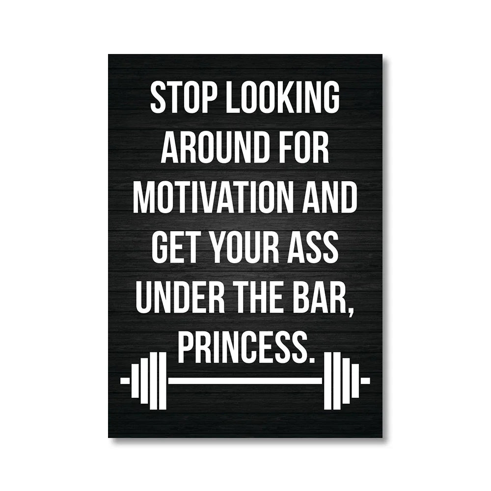 Office Decor Exercise Motivational Quote Minimalist Wall Art Print Canvas Painting Posters for Living Room Modern Home Decor