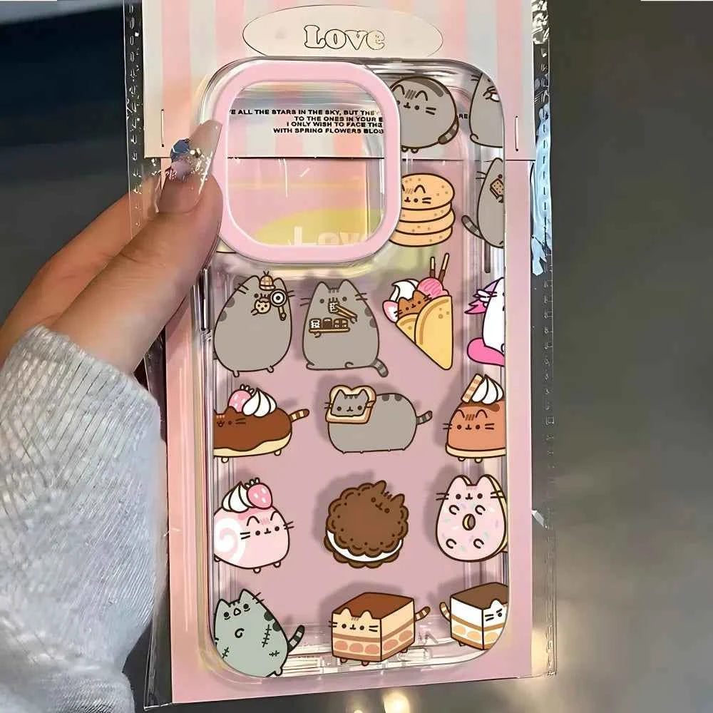 Cute P-Pusheens Cat Phone Case For iPhone 17e 17 16 16e 15 14 13 12 11 Mini Pro Max X XR XSMax 7 8 Air Plus Transparent