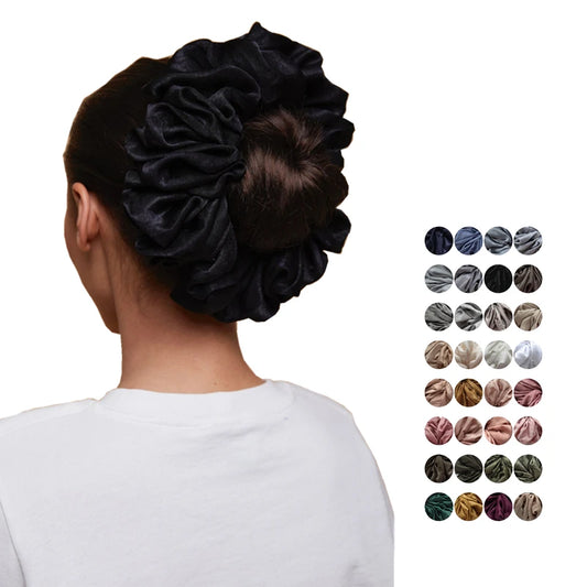 Oversized Velvet Scrunchies Hair Ties Hijab Accessories Scrunchie Solid Color Elastic Hair Bands For Muslim Women - NamafadStore