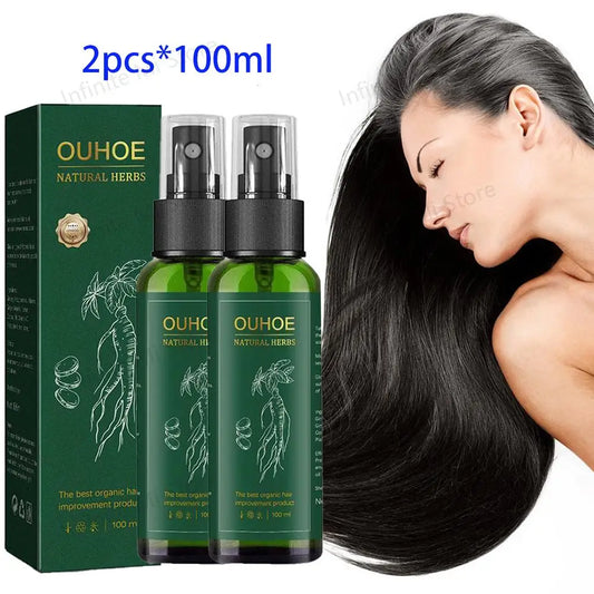 2pcs*100ml Ginseng Hair Serum For Men Women Nourishes Scalp Strengthen Root Repair Damaged Hair Herbal Hair Care Spray