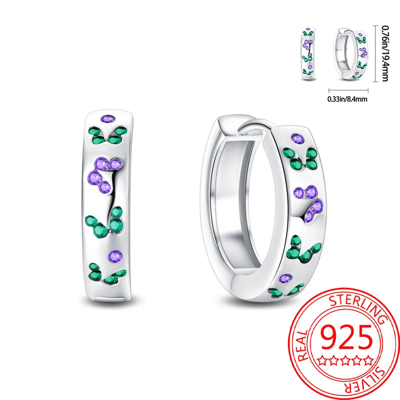 Pink Series 925 Sterling Silver Romantic Flower Butterfly Unicorn Tulip Geometry Earrings Boutique Fine Jewelry Gifts for Women