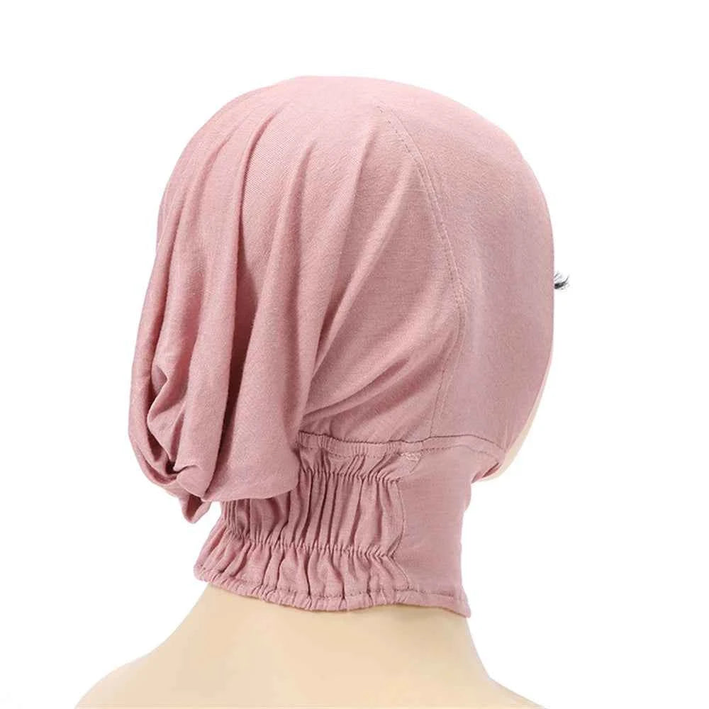 New Muslim Inner Hijab Turbans Women Elasticity Undercap Soft Modal Hijabs Caps Solid Color Short Neck Elastic Cap