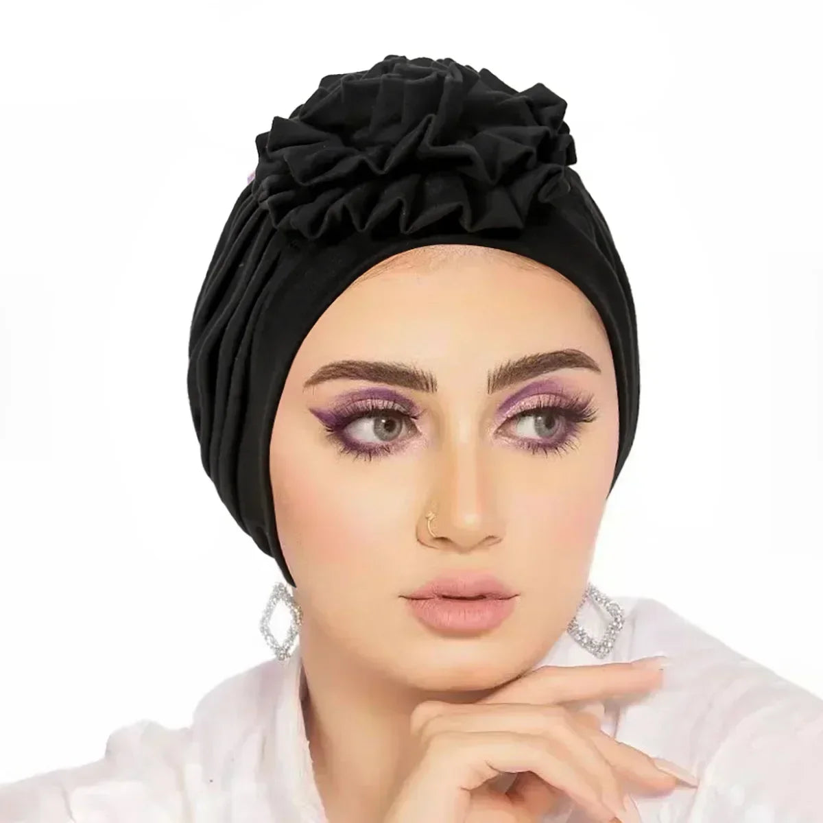 Women Sequin Knotted Turban Indian Hat Muslim Hijab Beanie Bonnet Hair Loss Headscarf Chemo Cap Headwear Bandanas Turbante Mujer - NamafadStore