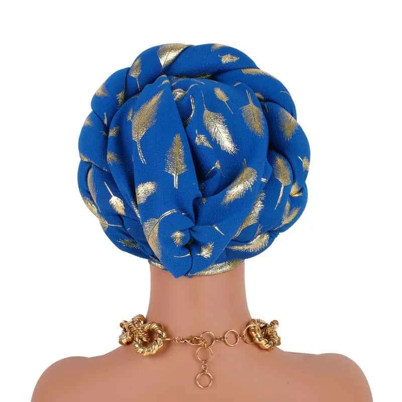 New gilded Fried Dough Twists braid headband hat turban hat muslim hat african hat - NamafadStore